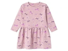 Name It rosa kjole med heste og regnbuer